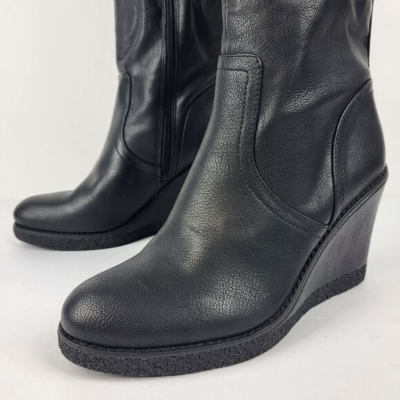 Zodiac Iggy Womens Wedge Tall Knee High Boots Side Zip Black size 8M - Picture 7 of 16